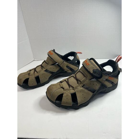 Teva Men’s Flintwood Flat Water Sandals Brown Sport Outdoor Hiking Shoes Sz 9 - Picture 1 of 9